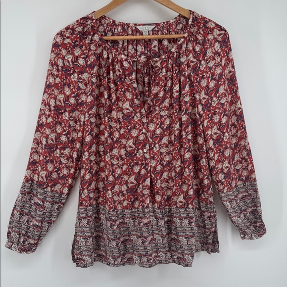 Lucky Brand Tops - Lucky Brand Boho Spring peasant top Floral Long Sleeve lightweight Women's Med